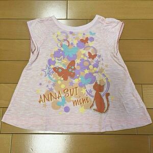 可愛い★ANNASUImini／アナスイミニ★半袖Tシャツ 90 ネコ 蝶々