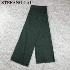 【美品】 STEFANO CAU マフラー グリーン ウール カシミヤ