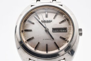 稼動品 シチズン 4-550475Y デイデイト ラウンド シルバー 自動巻き メンズ 腕時計 CITIZEN