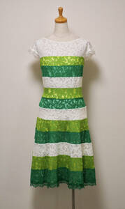 TADASHI SHOJI　タダシショージ　GREEN & WHITE　ワンピース　「２ 」/ ９号程度