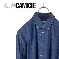 09M419◯ NARACAMICIE ペイズリー 長袖 BDシャツ 春秋 L