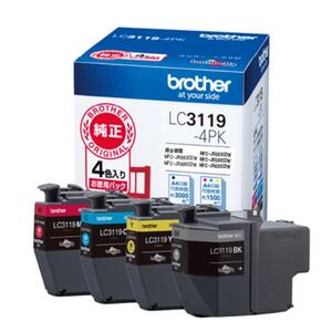 Brother ブラザー 純正 インク インクカートリッジ LC3119-4PK お徳用4色パック 大容量 期限2027年6月まで LC3119 4PK 新品 未開封