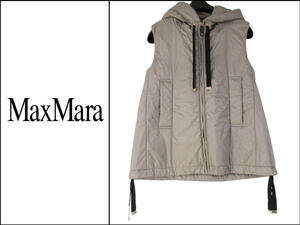 ■061001-124■超美品■MaxMara/マックスマーラ■CAMELUXE■ベスト■フード付き■40サイズ■929601146■