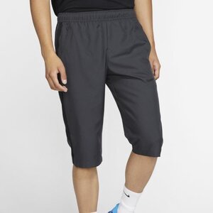 NIKE ウーブン 3/4 ハーフパンツ グレー S ナイキ パンツ ドライフィット トレーニング ワークアウト テニス 灰 黒 CJ7673-060