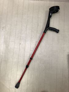 中古 歩行補助 クラッチ 杖 レッド 120kg 全長約100cm 【8705573e】