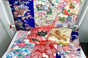 ◎リサイクル着物 着物まとめ まとめて出品 振袖 まとめ売り10点 京友禅 刺繍 絞り染め フォーマル 成人式 中古品 和ものや傳 A0525