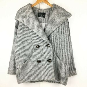 日本製　Diagram/ダイアグラム 　フード付/ショート丈ピーコート　サイズ36　グレー　グレースコンチネンタル　jacket　jumper 管NO.XA3-20