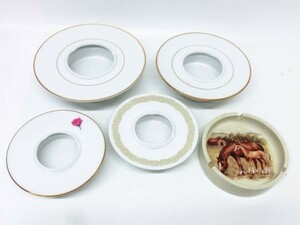 54▲a278☆同梱不可　昭和レトロ　ノリタケ　灰皿　4点まとめて　シンプルデザイン　Noritake　オマケ付き　日本製　現状