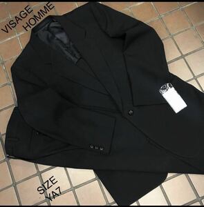 ★ 新品★未使用【在庫一掃・大処分セール】VISAGE HOMMEフォーマル礼服/1釦シングルスーツ上下セット/サイズYA7/冠婚・葬祭/ビンテージ！