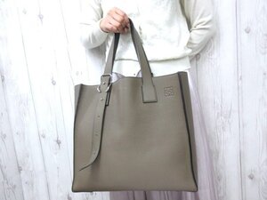 美品 LOEWE ロエベ アナグラム バックルトート トートバッグ ショルダーバッグ バッグ レザー 茶系 A4収納可 メンズ 78270