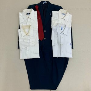 UT221-2 (中古) 栃木県 宇都宮北高校 男子学生服 7点セット /校章付/旧制服/M/W76/ブレザー/シャツ/ズボン/ネクタイ/夏冬/制服/卒業生品/