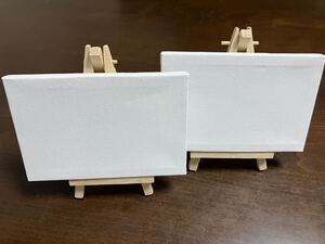 商品名/ ミニキャンバス (15cmx10cm) イーゼル付き　2SET