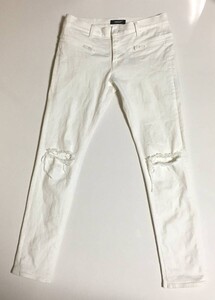 UNDERCOVER ヒザヤブレ デニム パンツ 3 WHITE アンダーカバー slim skinny denim pants スリム スキニー ホワイト 白