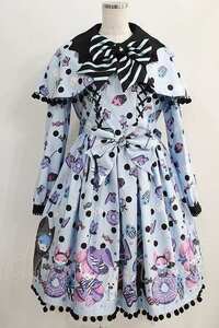 Angelic Pretty / Happy Treat Partyワンピース Free サックス H-24-09-11-1036-AP-OP-NS-ZH