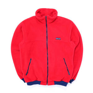 送料無料 80s ビンテージ PATAGONIA パタゴニア 三角タグ USA製 フリース ジャケット フルジップ メンズ 古着 アウトドア キャンプ 赤 /j3