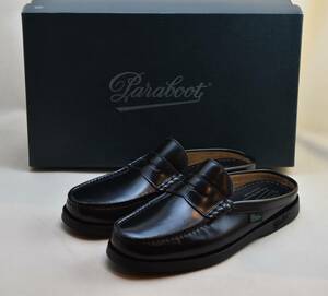 SALE!! パラブーツ paraboot　BORA NOIR　スリッポンシューズ　ブラックハイシャインレザー 891527-5 23.5-24cm相当 未使用品 スペイン製