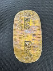 ◎1円〜元文小判金 重量約13.0g 背刻印(八村) 箱付き 小判 大判金 古銭 レトロ 骨董品 古物 アンティーク◎