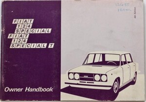 Fiat 124 SPECIAL/T OWNER HANDBOOK 英語版