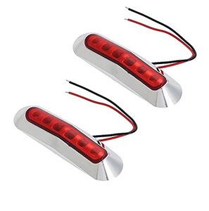 マーカーランプ 赤色 LED 12V-24V トラック サイド ライト 路肩灯 6連 発光 2本 セット レッド