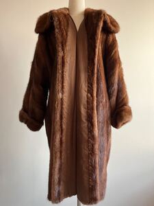 【18A】ミンクmink ◆最高級毛皮 リアルファー レディース ■ 中古品■着丈105cm◆ MINK 毛皮 コート 