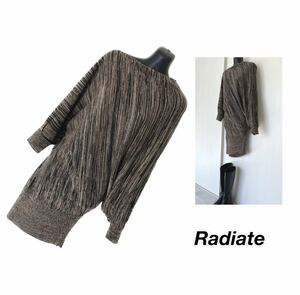 ★美品★Radiate ラディエイト★アシンメトリーワンピース ドルマン ニット9号 デザインニット ニットプルオーバー