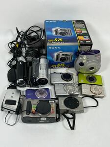 【1円スタート】カメラ11個まとめ SONY ソニ Canon キャノン RICOH リコー CASIO カシオ FUJIFILM フジフィルム デジカメ ビデオカメラ