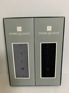 即決/説明文必読/未使用/PIERRE BALMAIN/ピエールバルマン靴下2足まとめセット/サイズ25/ソックス/ギフト箱入り/箱紙類経年/かおり付着