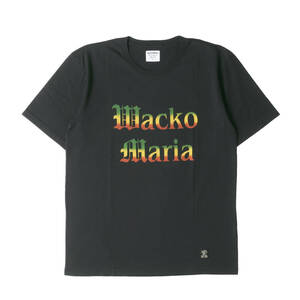 新品 WACKO MARIA ワコマリア Tシャツ サイズ:L 22SS ラスタカラーロゴ クルーネックTシャツ STANDARD T-SHIRT ブラック 黒 トップス