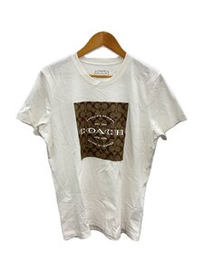 COACH◆Tシャツ/M/コットン/WHT/C8775/シグネチャーTシャツ