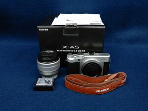 ★Camera46 FUJIFILM X-A5／FUJINON ASPHERICAL LENS 15-45㎜ 1:3.5-5.6 箱付★動作確認済み/充電器やSDカードは付属しません/消費税0円