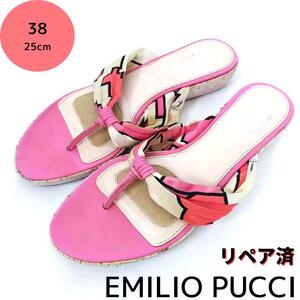 モデルサイズ☆EMILIO PUCCI【エミリオプッチ】スカーフ トングサンダル