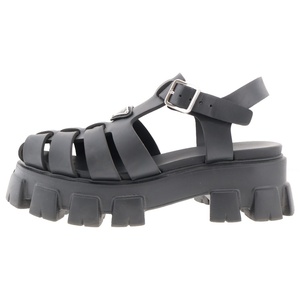 PRADA プラダ MONOLITH RUBBER SANDAL モノリス ラバーサンダル トライアングル ブラック 7