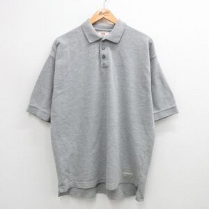 XL/古着 リーバイス Levis 半袖 ブランド ポロ シャツ メンズ 00s 鹿の子 大きいサイズ グレー 24jul06 中古 トップス