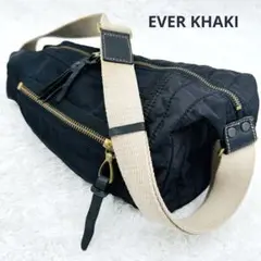 EVER KHAKI ボディバッグ ショルダーバッグ ブラック レザー ナイロン