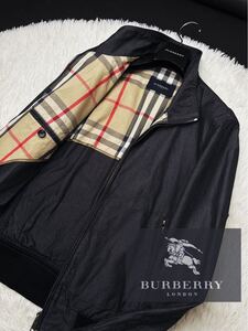 s87【男の余裕溢れるスイングトップ!!】定価14万●BURBERRY バーバリー ●ジップアップ　ブルゾンジャケット コート メンズ　L 別格！綺麗