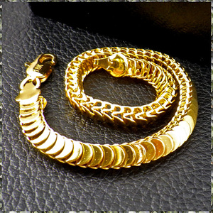 [BRACELET] 18K GOLD FILLED SNAKE BONE CHAIN スネーク ボーン ウロコ チェーン ゴールド ブレスレット 5.5x200mm (10g)