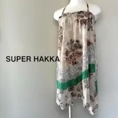 SUPER HAKKA スーパーハッカ ホルターネック シフォン フレアブラウス