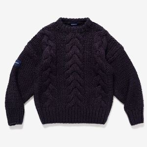 希少★新品本物【紺★3】MAIN NOT CABLE KNIT メインノット ケーブル ローゲージ アランニット 正規品 ディセンダント 入手困難 DESCENDANT