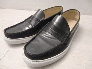 送料無料 イタリア製 ダニエルレポリ D.Lepori 表記43 コイン ローファー スニーカー SLIP ON モカシン スリッポン レザー デッキシューズ