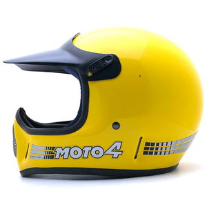 送料無料 純正バイザー付 BELL MOTO4 YELLOW 59cm/ベルモト4黄イエロービンテージヘルメットvmxオフロードモトクロスオフ車moto3moto star