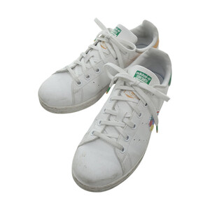 【PRICE DOWN】ADIDAS STAN SMITH J ABC-MART限定 レザー ローカット スニーカー ホワイト/グリーン サイズ レディース22.5cm