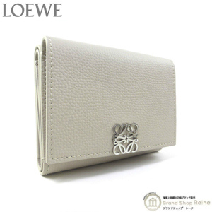 ロエベ （LOEWE） アナグラム トライフォールド 6cc ウォレット コンパクト 三つ折り 財布 C821TR2X08 ライトゴースト（美品）中古