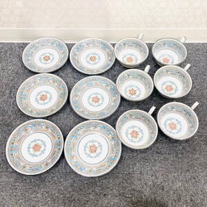 【H2385FK】WEDGWOOD ウェッジウッド フロランティーン カップ&ソーサー 陶磁器 食器 洋食器 ターコイズ インテリア キッチン 6客