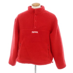 【中古】シュプリーム Supreme 2023年秋冬 Polartec Shearling Reversible Pullover フリースジャケット レッド【サイズM】