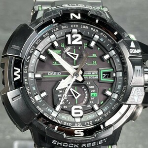 超美品 CASIO カシオ G-SHOCK ジーショック SKY COCKPIT スカイコックピット GW-A1100-1A3JF 腕時計 電波ソーラー ブラック アナログ