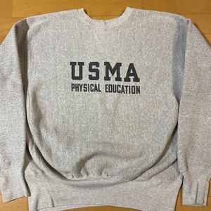 単色タグ初期 USMA 肉厚フカフカ チャンピオン リバースウィーブ スウェット USA製 ビンテージ Champion 70s 染み込み XL 