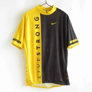 NIKE ナイキ ジップネック サイクルジャージ XL 黒×黄色系 イタリア製 サイクルウェア サイクリング ロードバイク 自転車 D148-01-0035XV