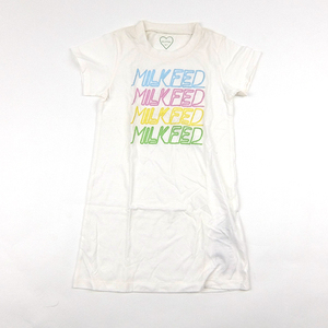 ミルクフェド NEON LOVERS TEE DRES ホワイト 6T 新品 キッズ 子供服 MILKFED ワンピース