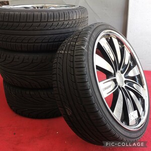 AME モデラート グレーサー 19インチ 19×8J 5穴 114.3 +46 タイヤ付き4本セット225/35R19 ノア ヴォクシー クラウン フーガ 等