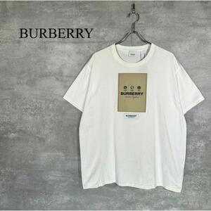 『BURBERRY』バーバリー (L) コットン オーバーサイズ Tシャツ